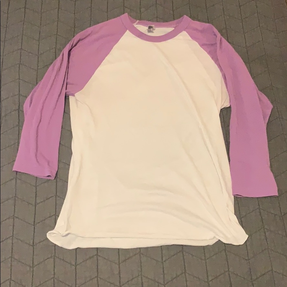 American Apparel baseball tee 50/50